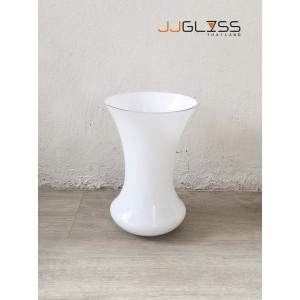 WHITE-H0925-25TC- WHITE Handmade Colour Vase